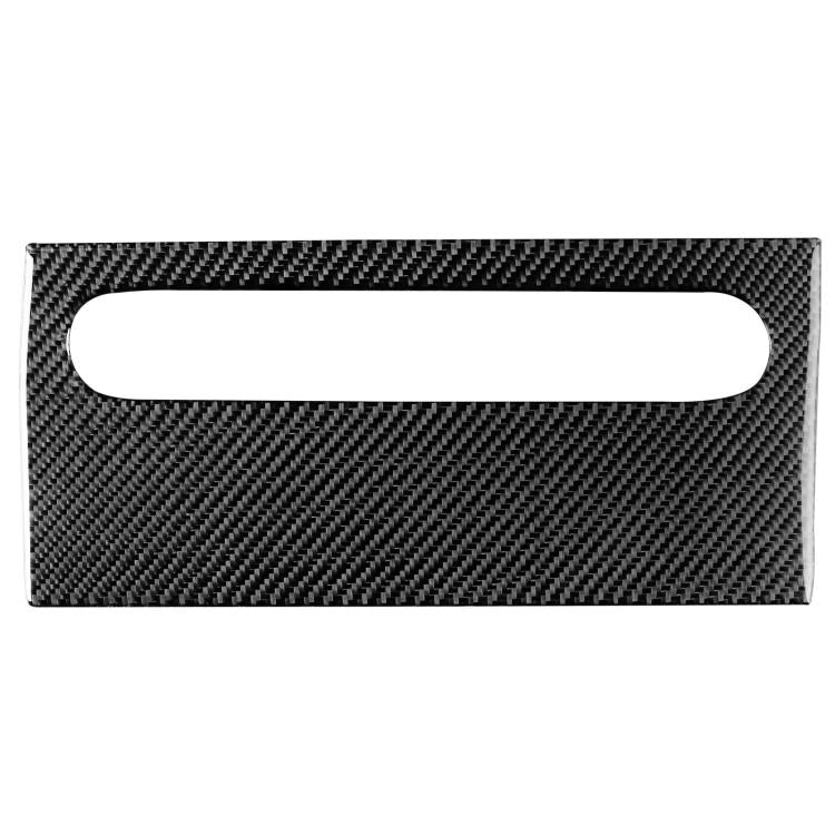 Black carbon-fiber glove box sticker insert with oval cutout