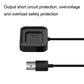 Black charging dock base with charging pins and USB cable plug