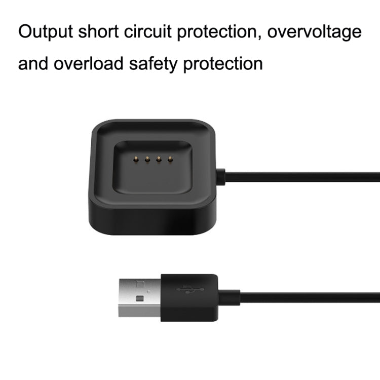 Black charging dock base with charging pins and USB cable plug