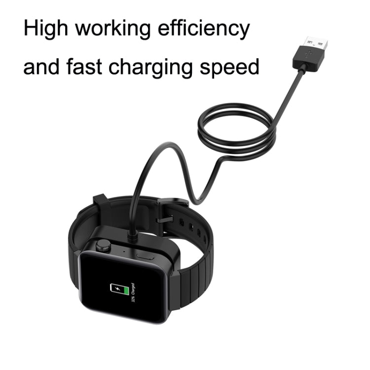Smart watch charger with black wrist strap dock and USB cable