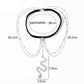 Silver leg chain accessory with black band and dangling snake-shaped charm, flat lay