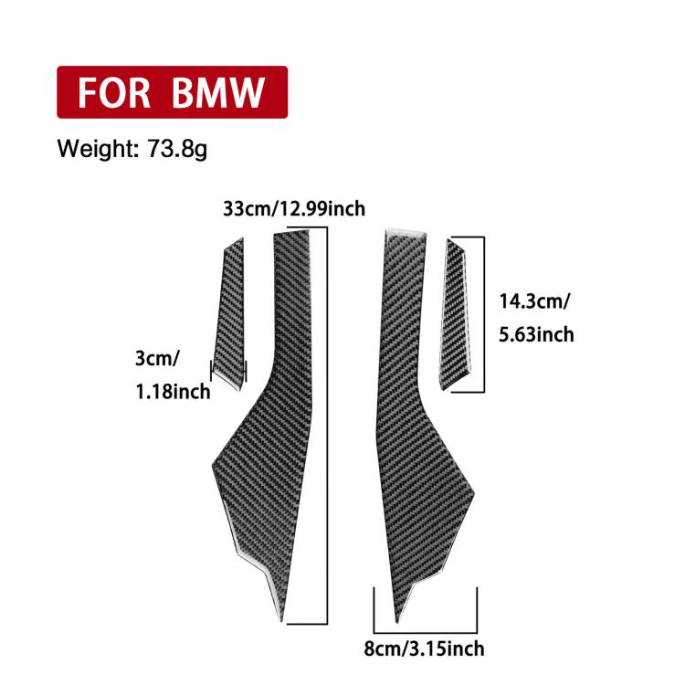4-piece fuel tank side sticker templates in carbon-fiber style for custom fit