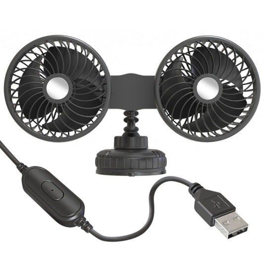 F6026 Large Suction Cup Vehicle-Mounted Double-Head Fan, F6026 USB, F6026 Cigarette Lighter with USB