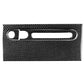 Glove box sticker panel with black carbon fiber texture, round and slot cutouts