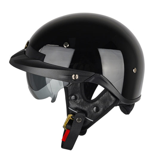 SOMAN Motorcycle Half Helmet Adjustable Helmet With Inner Mirror, S, M, L, XL, XXL