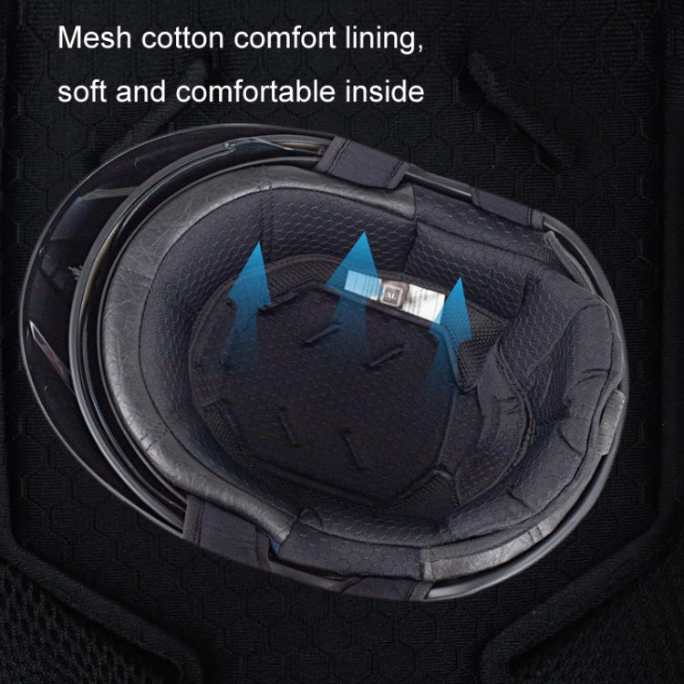 Motorcycle half helmet interior lining with mesh-cotton padding, front view