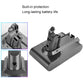 Vacuum battery pack for Dyson V6 with built-in protection openings, dark gray housing