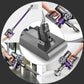 Vacuum battery pack mounted on a floor nozzle for cordless cleaning, dark gray