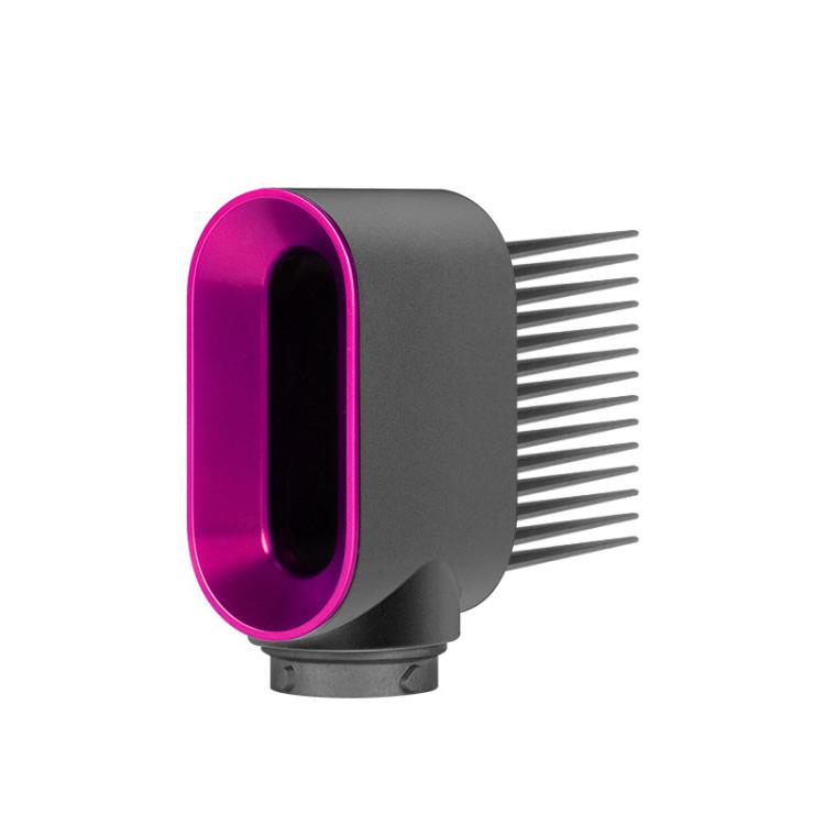Wide-toothed comb nozzle attachment with magenta oval opening, gray housing, and tines