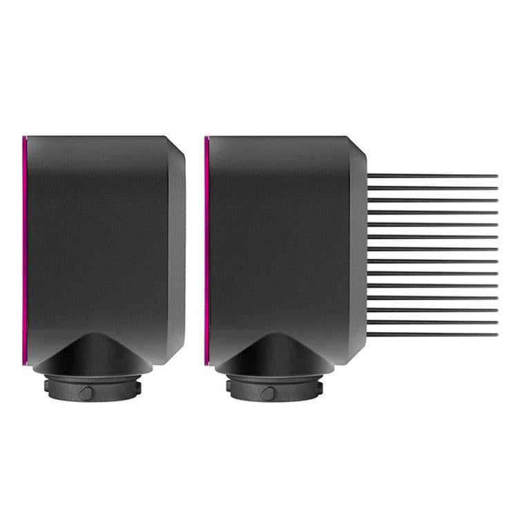 Wide-toothed comb nozzle attachments with gray housing and parallel metal tines