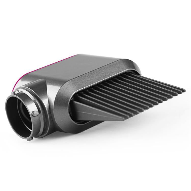 Wide-toothed comb nozzle attachment with ribbed comb surface and round mounting collar
