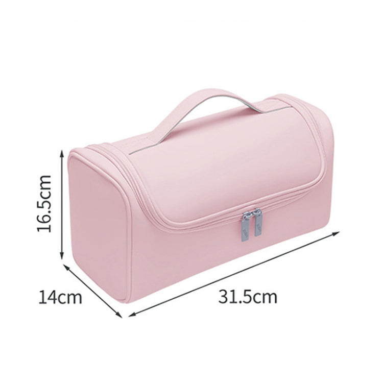 Pink zippered travel storage bag for hair tools with rounded top handle