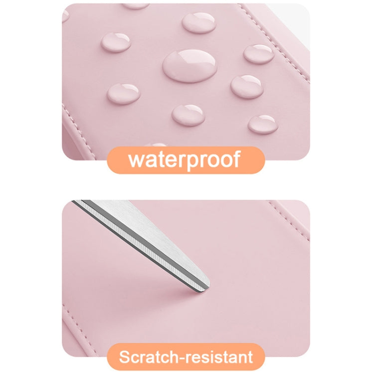 Pink storage bag with textured surface and protective exterior panels