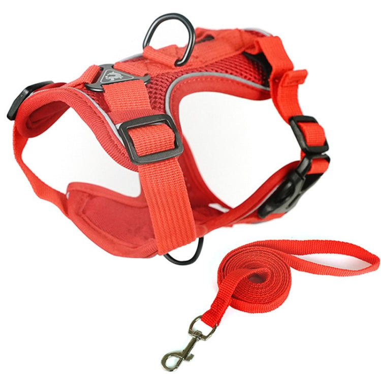 Pet Vest Harness + Traction Rope Set Reflective Breathable Dog Cat Harness, S, M, L, XL