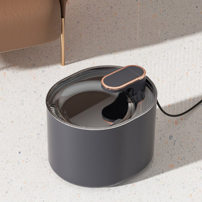 Electric cat water fountain bowl, dark gray body with orange accent top