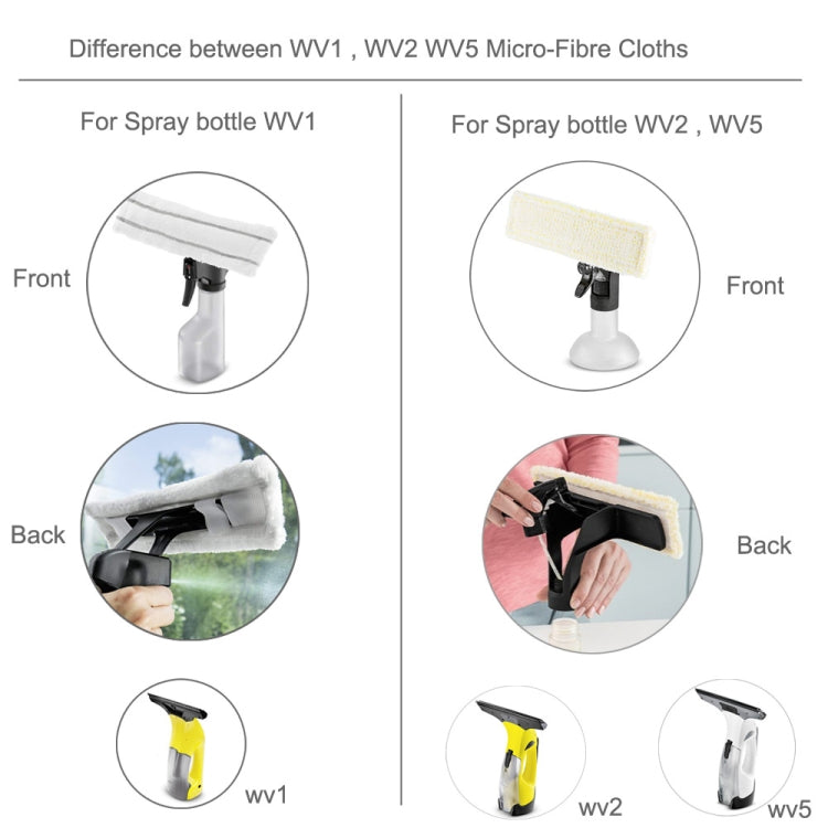 Microfiber window-cleaner cloths shown in yellow and gray pads