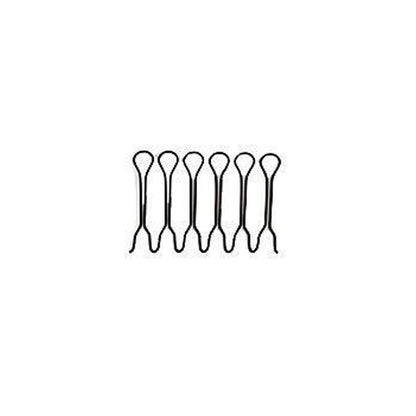 Hair pin comb set with dark metal U-shaped teeth, small cluster