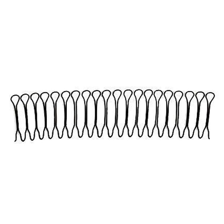 Hair pin comb set with dark metal U-shaped teeth, long strip