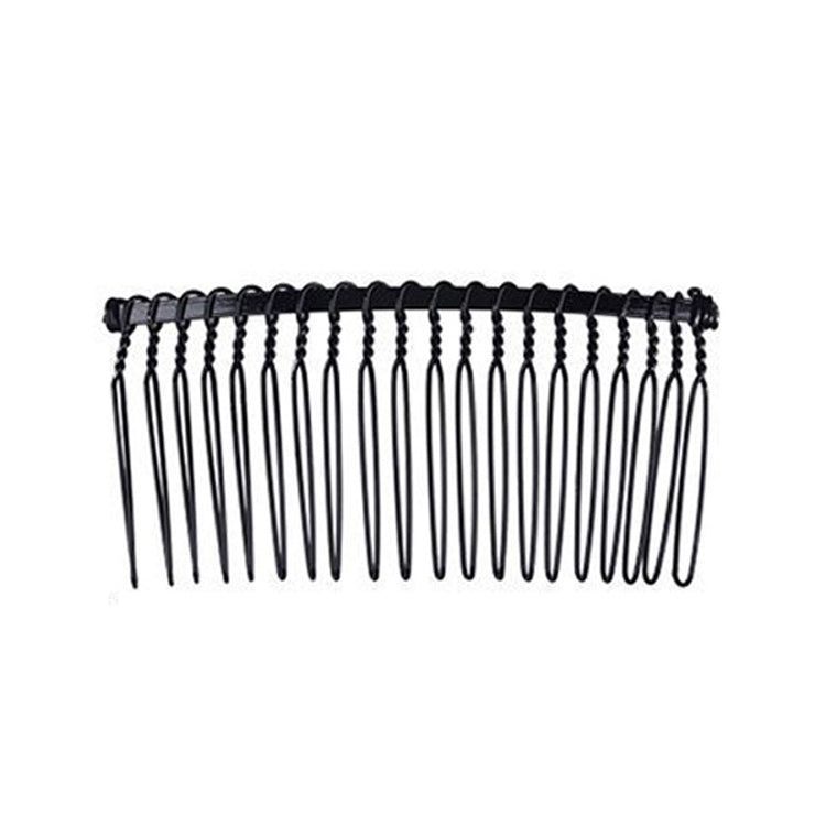Hair pin comb set with black base and long U-shaped teeth