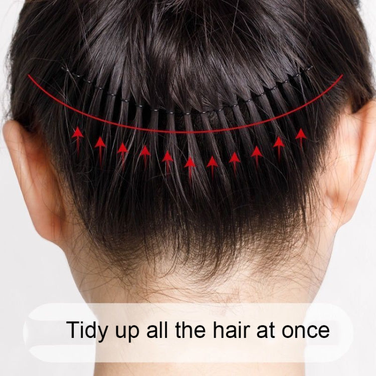 Hair pin comb headband holding hair in place along the crown