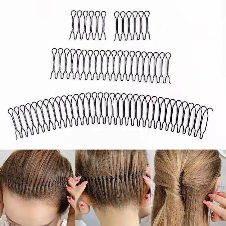 Hair pin comb headband shown in use on updo hairstyles