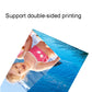Matte A4 photo paper sheet showing a printed photo, supports double-sided printing