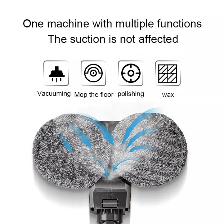 Dyson Slim electric mop pads with gray microfiber discs and double-rotation airflow