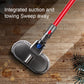 Dyson Slim electric mop head with gray pads attached to black base on hardwood floor
