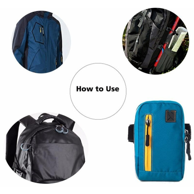 TPU zipper cord puller set on a blue zipper pouch with black slider pull