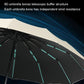 Black umbrella canopy with teal-trimmed ribs for reinforced wind resistance