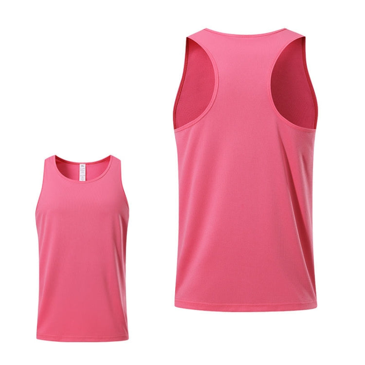 Men's sports vest tank, pink racerback with curved H-shaped side cutouts