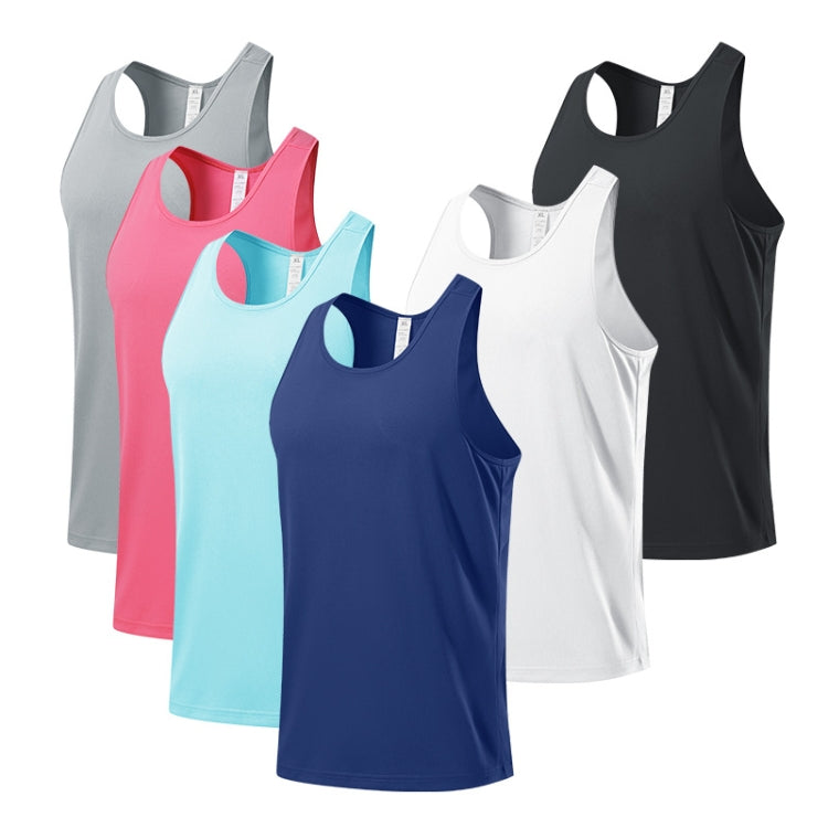 Men's sports vest multipack in black, white, navy, light blue, pink, and grey