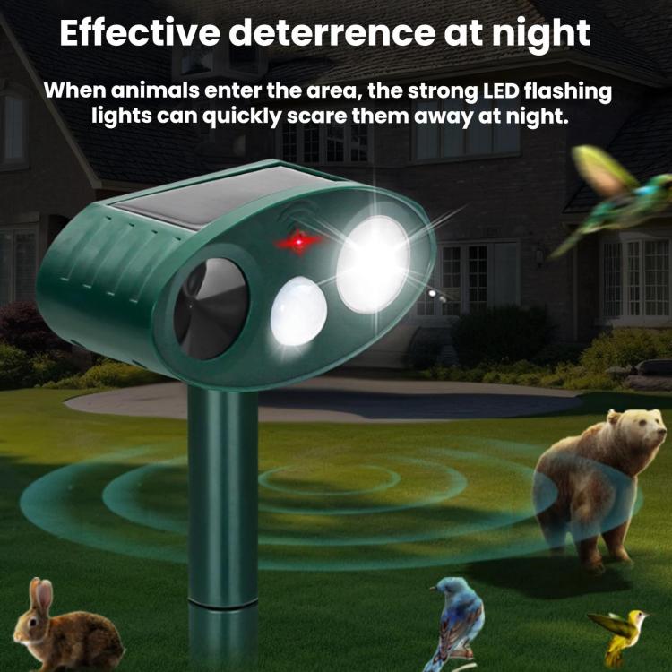 Outdoor Solar-Powered Ultrasonic Animal Repellent, 708, 708B