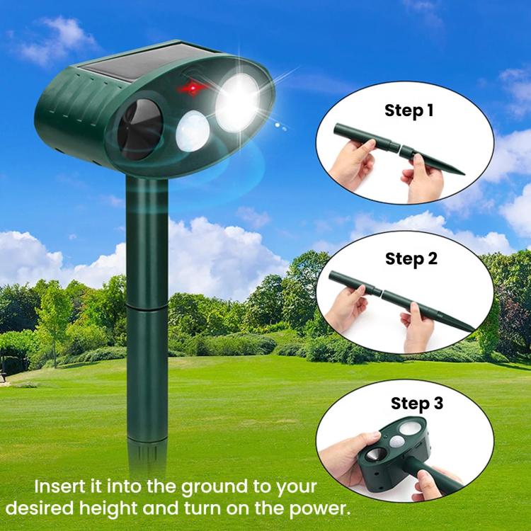Outdoor Solar-Powered Ultrasonic Animal Repellent, 708, 708B