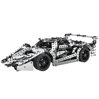 Assembly Metal Car Model Intelligence Handmade Assembly Toy Building Block, Racing Car