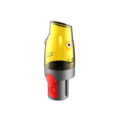 Yellow vacuum suction tip adapter with gray handle and red release button