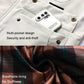 White casual jacket with flap pockets and metal snap buttons detail