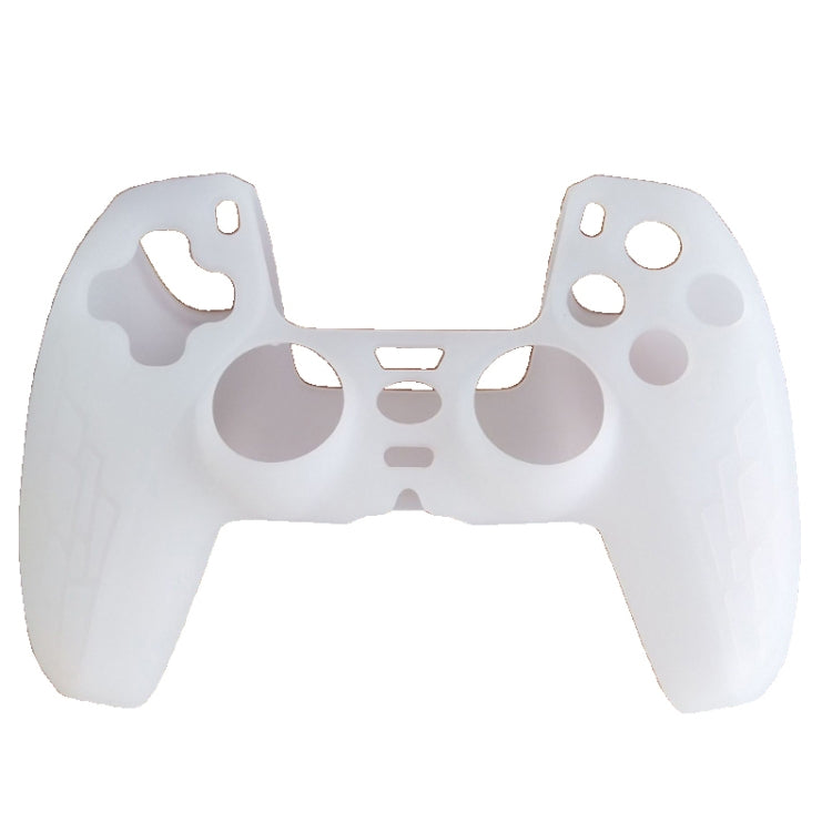 White silicone gamepad case with button and trigger cutouts, non-slip grip texture