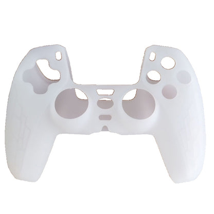 White silicone gamepad case with button and trigger cutouts, non-slip grip texture