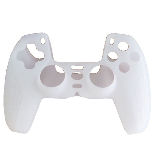 White silicone gamepad case with button and trigger cutouts, non-slip grip texture
