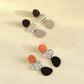 Acrylic Irregular Graphic Stitching Leopard Long Earrings