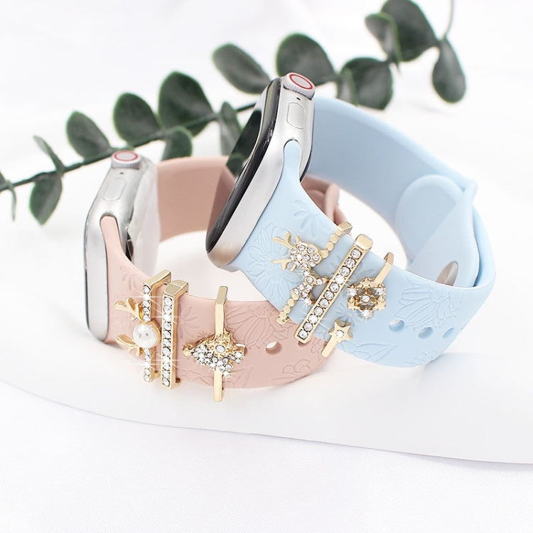 3pcs/Set Smart Watch Silicone Watch Band Decoration Ring
