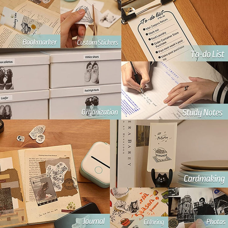 Thermal paper for printing bookmarks, custom stickers, to-do lists, study notes, and journal decor