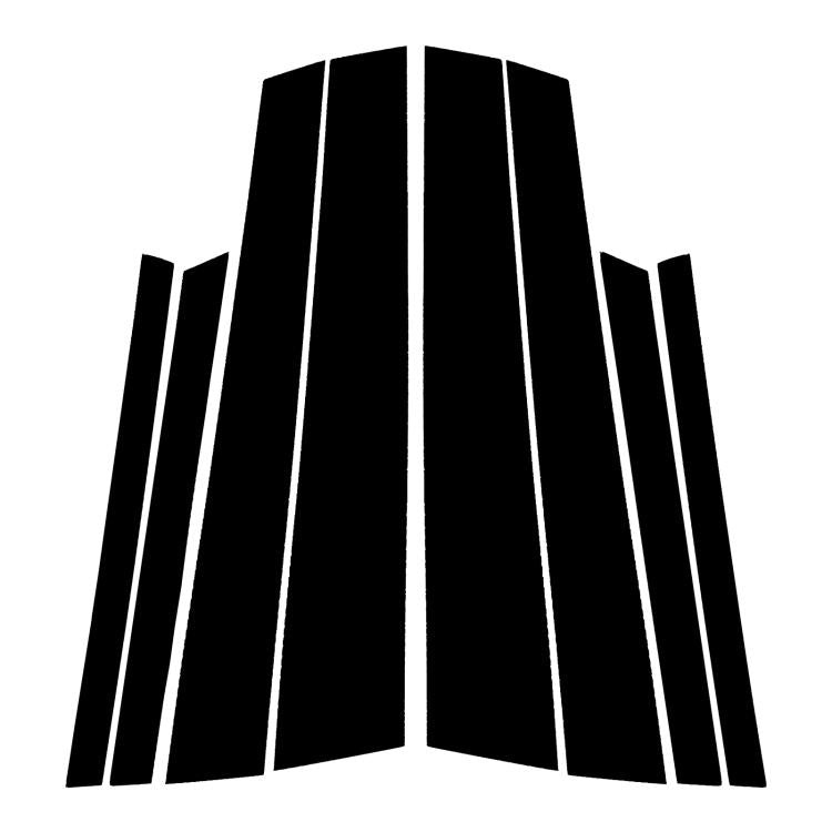 Black B-pillar decorative stripe sticker set with multiple vertical inserts