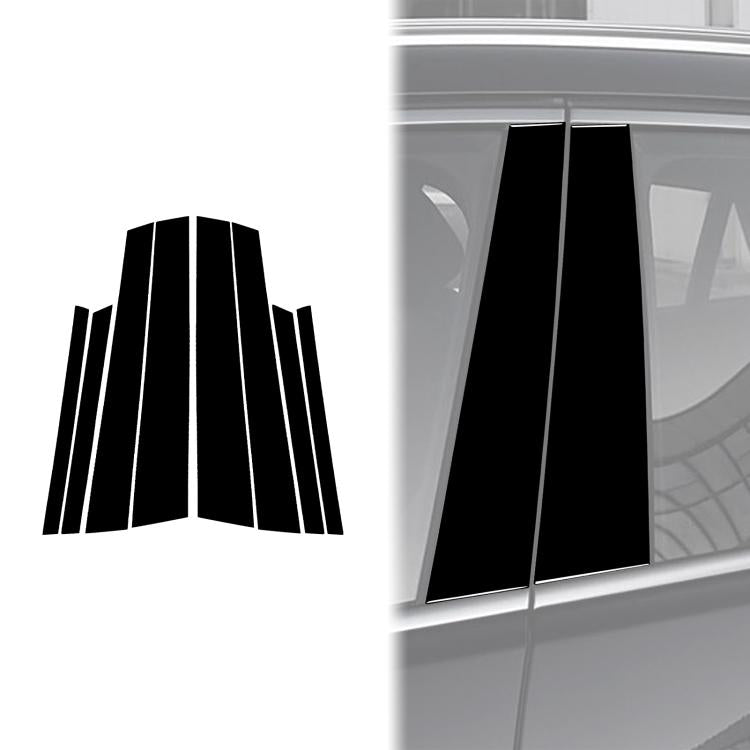 Black B-pillar stripe sticker pieces with vertical panel design