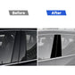 Black vertical stripe B-pillar decorative stickers applied to car door window