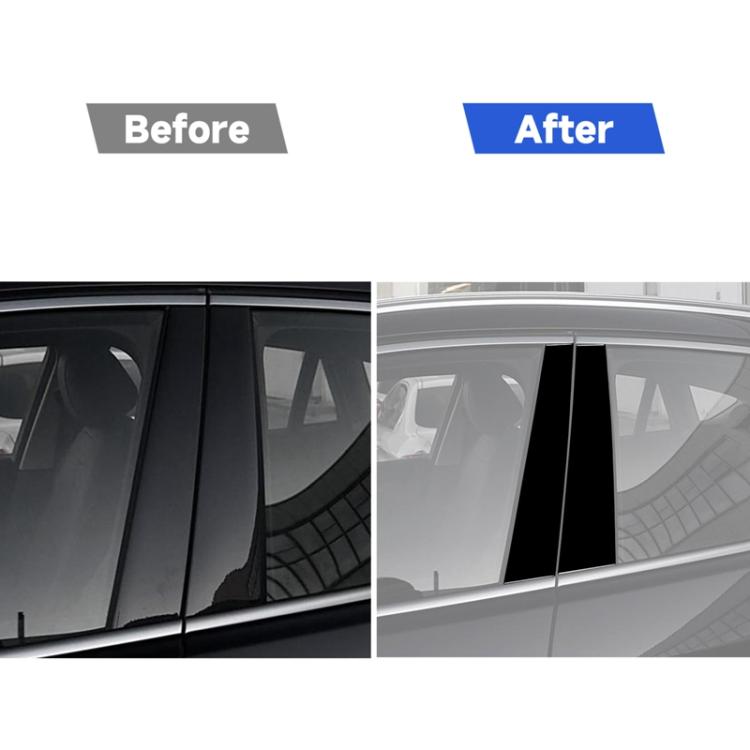 Black vertical stripe B-pillar decorative stickers applied to car door window