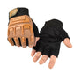 Children half-finger riding gloves, tan palm with black textured wrist cuff