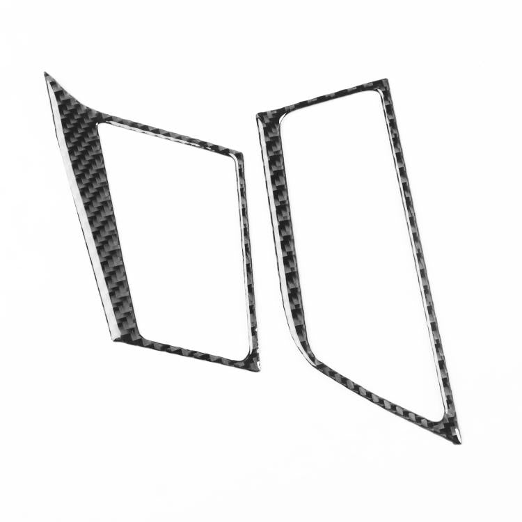Carbon-fiber dash air vent outlet sticker set, black trim, left and right pieces