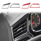 Black carbon-fiber air vent outlet trim sticker installed on dashboard